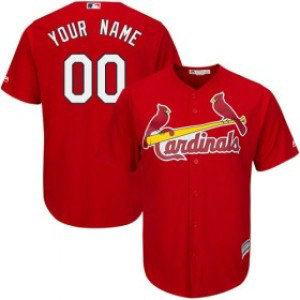 MLB Cardinals Red Cool Base Customized Men Jersey