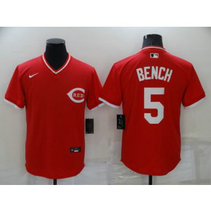 MLB Cincinnati Reds 5 Bench Red Nike Cool Base Men Jersey
