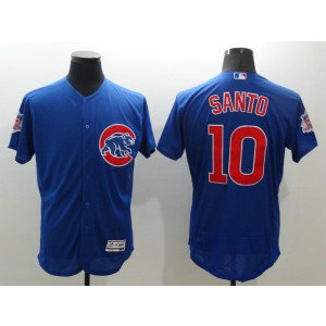 MLB Cubs 10 Ron Santo Blue Flexbase Men Jersey