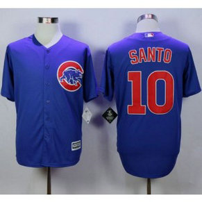 MLB Cubs 10 Ron Santo Blue New Cool Base Men Jersey