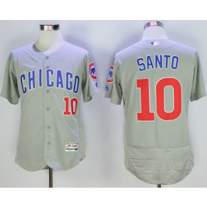 MLB Cubs 10 Ron Santo Grey Flexbase Men Jersey
