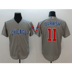 MLB Cubs 11 Yu Darvish Grey Flex Base Men Jersey