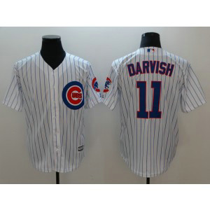 MLB Cubs 11 Yu Darvish White STripes Flex Base Men Jersey