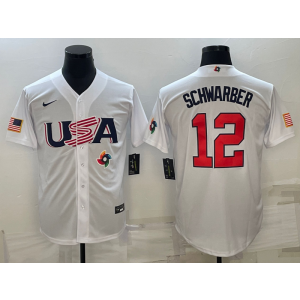 MLB Cubs 12 Kyle Schwarber 2023 World Series Cool Base Men Jersey