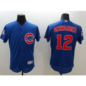MLB Cubs 12 Kyle Schwarber Blue Flexbase Men Jersey