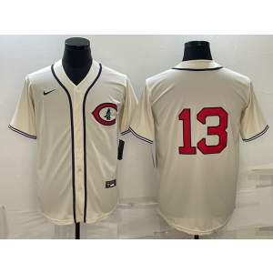MLB Cubs 13 David Bote Cream Nike Cool Base Men Jersey