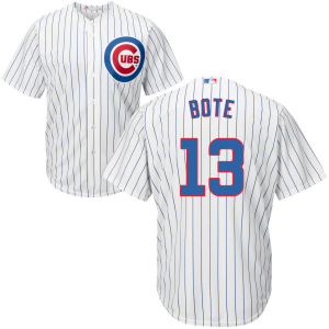 MLB Cubs 13 David Bote White Cool Base Men Jersey