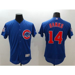 MLB Cubs 14 Ernie Banks Blue Flexbase Men Jersey