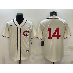 MLB Cubs 14 Ernie Banks Cream 2022 Field of Dreams Nike Cool Base Men Jersey
