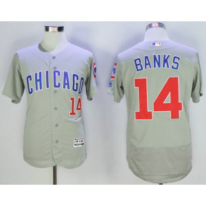 MLB Cubs 14 Ernie Banks Grey Flexbase Men Jersey