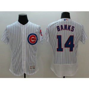 MLB Cubs 14 Ernie Banks White  New Flexbase Men Jersey