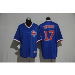 MLB Cubs 17 Kris Bryant Blue Cooperstown Cool Base Men Jersey