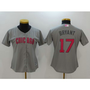 MLB Cubs 17 Kris Bryant Grey 2017 Mother's Day Cool Base Women Jersey