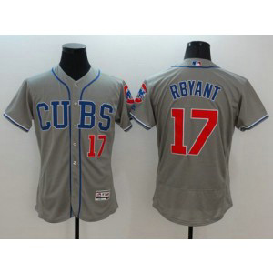 MLB Cubs 17 Kris Bryant Grey Flexbase Alternate Road Men Jersey