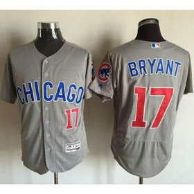 MLB Cubs 17 Kris Bryant Grey Flexbase Road Men Jersey