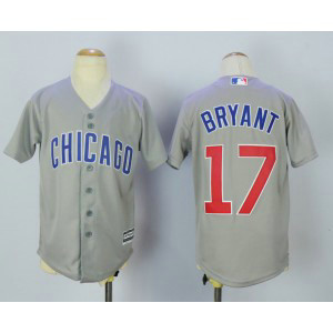 MLB Cubs 17 Kris Bryant Grey New Cool Base Youth Jersey
