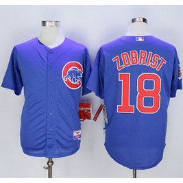 MLB Cubs 18 Ben Zobrist Blue Alternate Cool Base Men Jersey