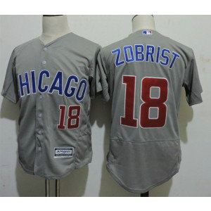 MLB Cubs 18 Ben Zobrist Grey Flexbase Men Jersey