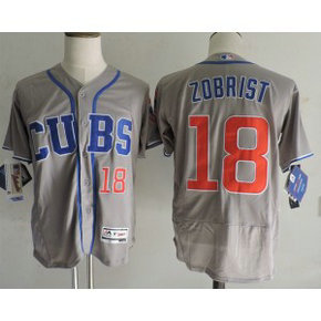 MLB Cubs 18 Ben Zobrist Grey Flexbase Men Jerseys