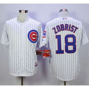 MLB Cubs 18 Ben Zobrist White Cool Base Men Jersey