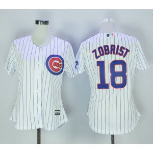 MLB Cubs 18 Ben Zobrist White New Cool Base Women Jersey