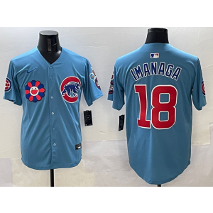 MLB Cubs 18 Imanaga Blue 2025 Tokyo Series Nike Cool Base Men Jersey