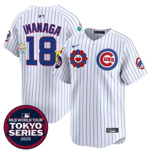 MLB Cubs 18 Shōta Imanaga White 2025 Tokyo Series Nike Cool Base Men Jersey