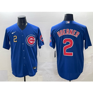 MLB Cubs 2 Hoernger Blue Nike Cool Base Men Jersey