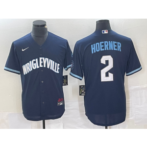 MLB Cubs 2 Hoernger Navy City Connect Nike Cool Base Men Jersey