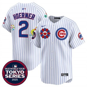 MLB Cubs 2 Nico Hoerner White 2025 Tokyo Series Nike Cool Base Men Jersey