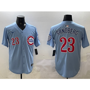 MLB Cubs 23 Ryne Sandberg Blue Alternate Nike Cool Base Men Jersey