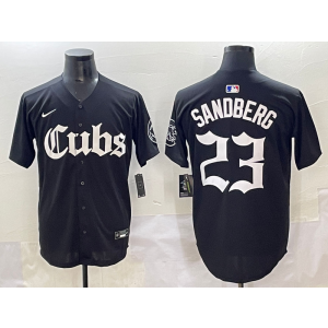 MLB Cubs 23 Ryne Sandberg New Black Nike Cool Base Men Jersey