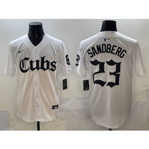 MLB Cubs 23 Ryne Sandberg New White Nike Cool Base Men Jersey