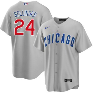 MLB Cubs 24 Cody Bellinger Grey Nike Cool Base Men Jersey