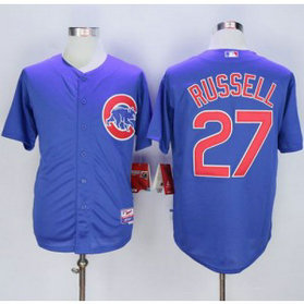 MLB Cubs 27 Addison Russell Blue Alternate Cool Base Men Jersey