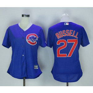 MLB Cubs 27 Addison Russell Blue New Cool Base Women Jersey