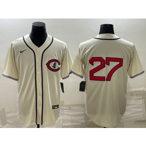 MLB Cubs 27 Addison Russell Cream 2022 Field of Dreams Cool Base Men Jersey