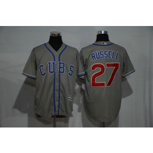 MLB Cubs 27 Addison Russell Grey New Cool Base Men Jersey