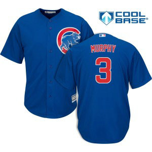 MLB Cubs 3 Daniel Murphy Blue Cool Base Men Jersey