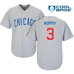 MLB Cubs 3 Daniel Murphy Gray Cool Base Men Jersey