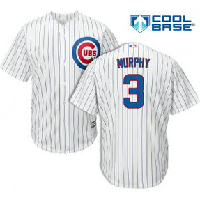 MLB Cubs 3 Daniel Murphy White Cool Base Men Jersey