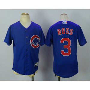 MLB Cubs 3 David Ross Blue New Cool Base Youth Jersey