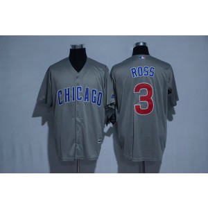 MLB Cubs 3 David Ross Grey New Cool Base Men Jersey