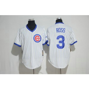 MLB Cubs 3 David Ross White MandN Throwback Men Jersey