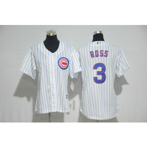 MLB Cubs 3 David Ross White New Cool Base Women Jersey