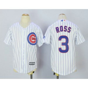 MLB Cubs 3 David Ross White New Cool Base Youth Jersey