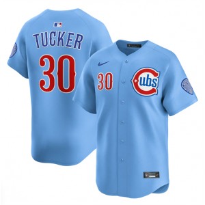 MLB Cubs 30 Kyle Tucker Blue 2024-25 Alternate Nike Cool Base Men Jersey