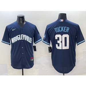 MLB Cubs 30 Kyle Tucker Navy Nike Cool Base Men Jersey