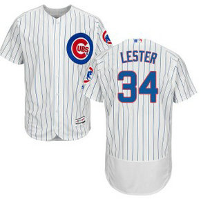 MLB Cubs 34 Jon Lester White Home Flexbase Men Jersey