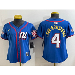 MLB Cubs 4 Pete Crow-Armstrong Blue National League 2025 All Star Nike Cool Base Youth Jersey 2